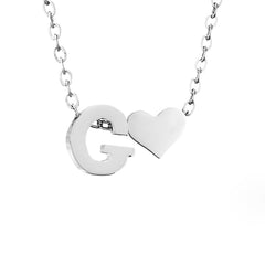 Forever Love & Letter Silver Necklace - Harry & Olivia Birmingham