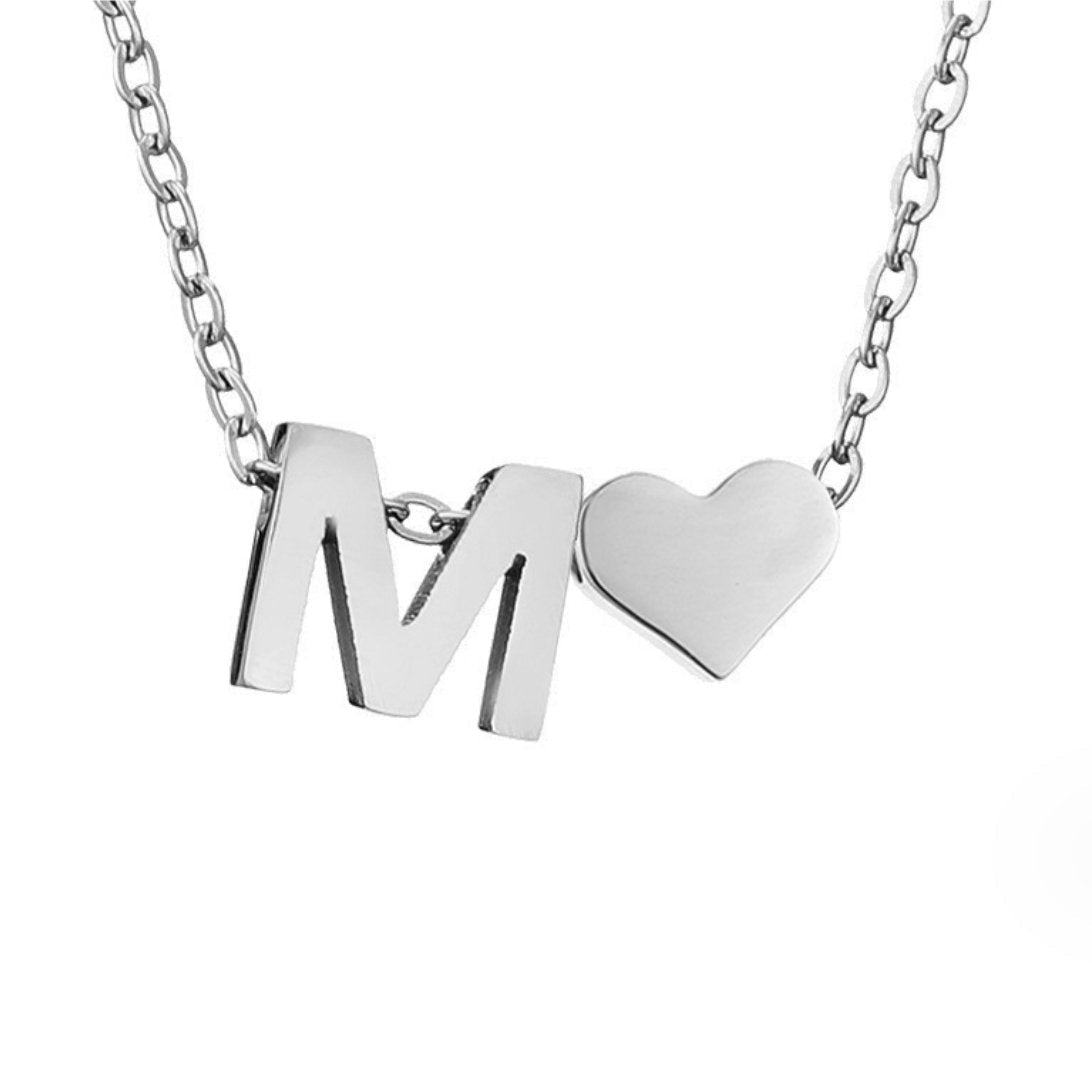 Forever Love & Letter Silver Necklace - Harry & Olivia Birmingham