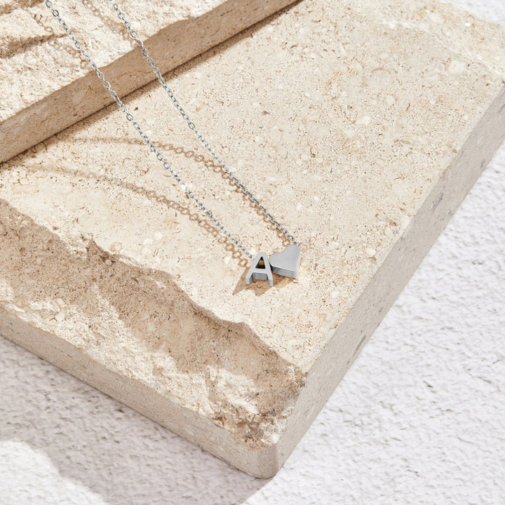Forever Love & Letter Silver Necklace - Harry & Olivia Birmingham