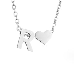 Forever Love & Letter Silver Necklace - Harry & Olivia Birmingham