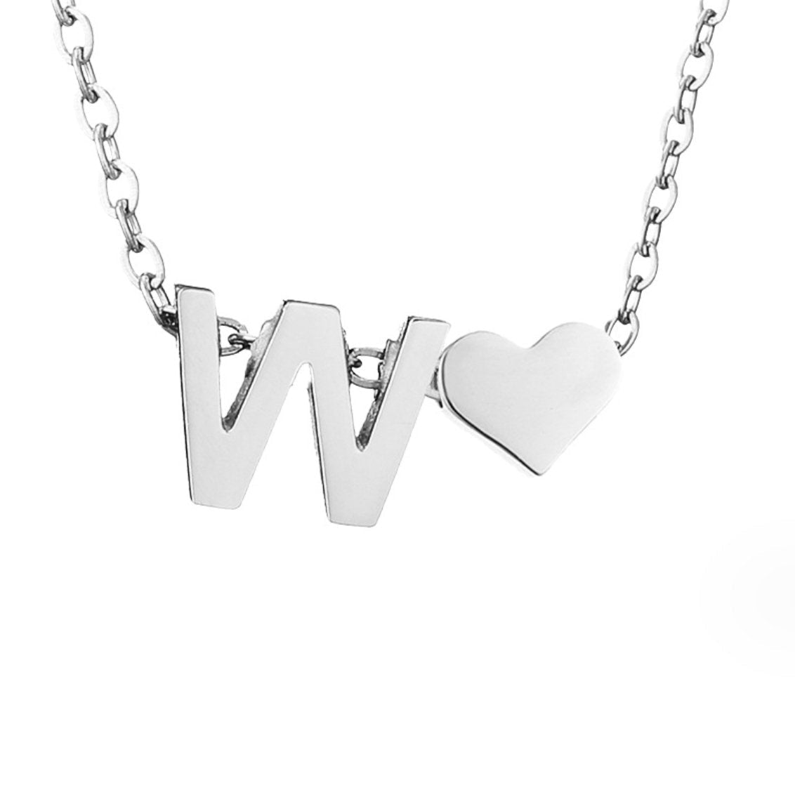 Forever Love & Letter Silver Necklace - Harry & Olivia Birmingham