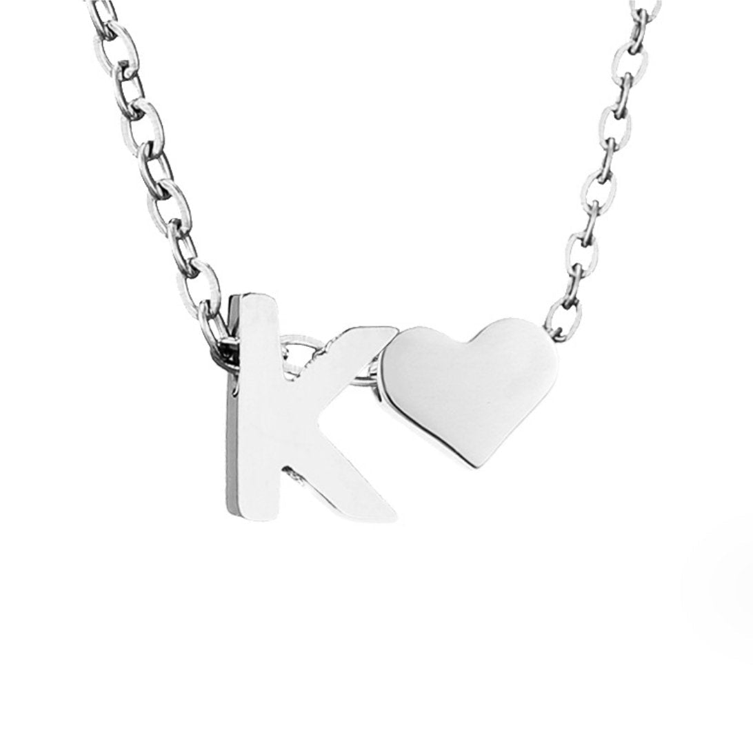 Forever Love & Letter Silver Necklace - Harry & Olivia Birmingham
