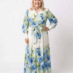 Harper | Long Sleeve Floral Button Front Maxi Dress - Harry & Olivia Birmingham