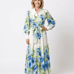 Harper | Long Sleeve Floral Button Front Maxi Dress - Harry & Olivia Birmingham