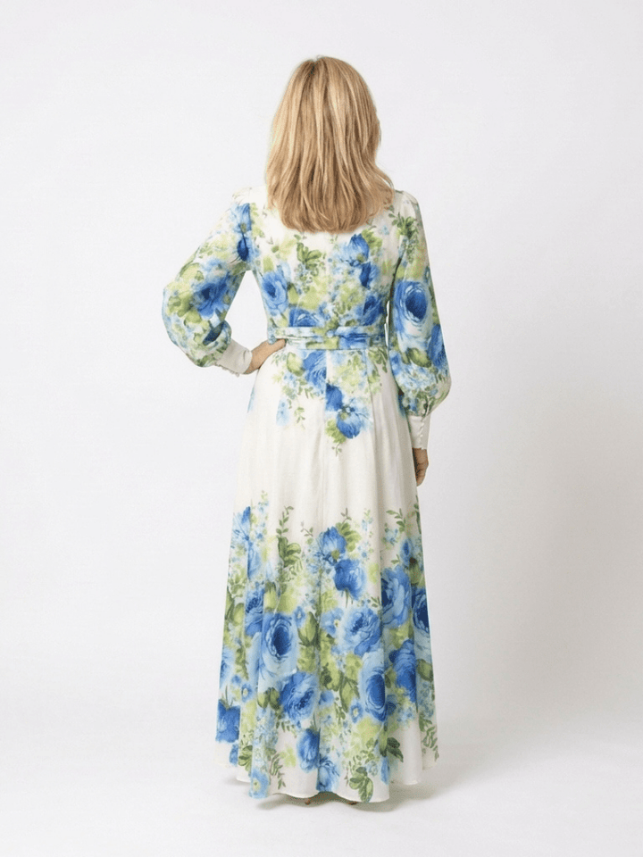 Harper | Long Sleeve Floral Button Front Maxi Dress - Harry & Olivia Birmingham