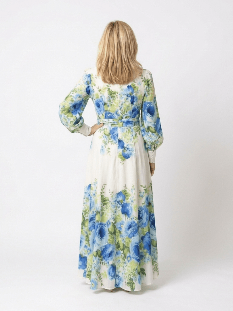 Harper | Long Sleeve Floral Button Front Maxi Dress - Harry & Olivia Birmingham