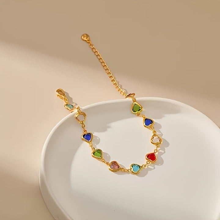 HEART-SHAPED GOLD BRACELET - Harry & Olivia Birmingham