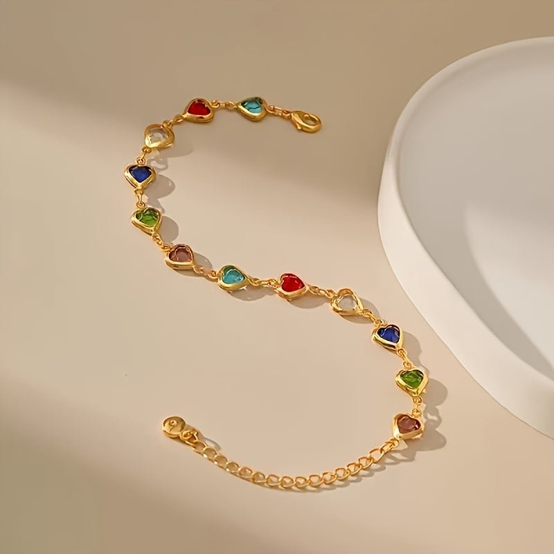 HEART-SHAPED GOLD BRACELET - Harry & Olivia Birmingham