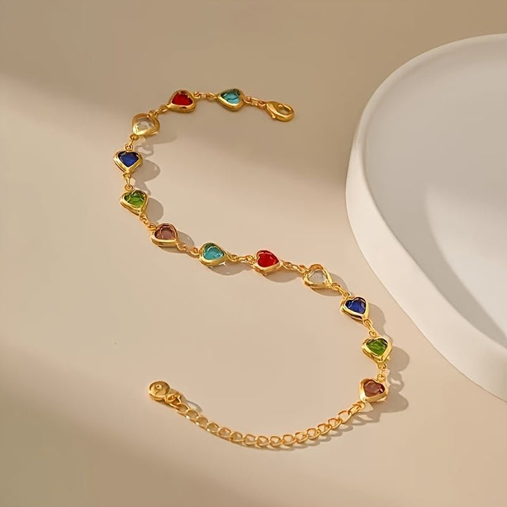 HEART-SHAPED GOLD BRACELET - Harry & Olivia Birmingham