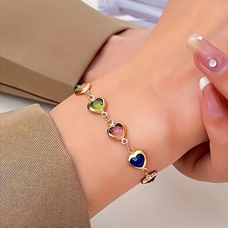 HEART-SHAPED GOLD BRACELET - Harry & Olivia Birmingham