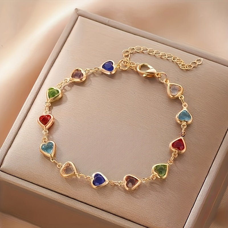 HEART-SHAPED GOLD BRACELET - Harry & Olivia Birmingham