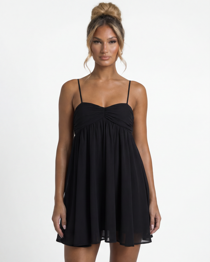 ANGEL | Ruched Babydoll Mini Dress