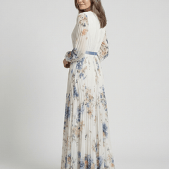 Lavinia | Long Sleeve V Neck Floral Maxi Dress - Harry & Olivia Birmingham