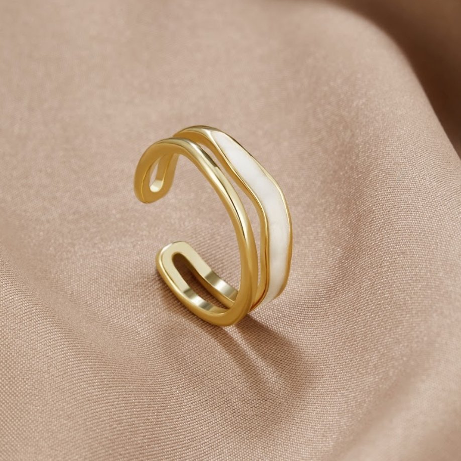 Layered Sahara Gold Ring - Harry & Olivia Birmingham