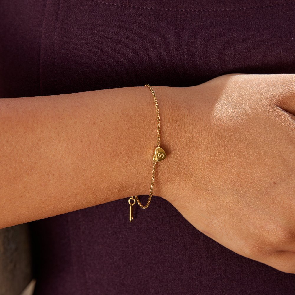 Letter Heart Bracelet - Harry & Olivia Birmingham