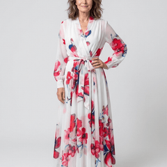 Lillian | Floral Long Sleeve Wrap Maxi Dress - Harry & Olivia Birmingham