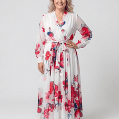 Lillian | Floral Long Sleeve Wrap Maxi Dress - Harry & Olivia Birmingham