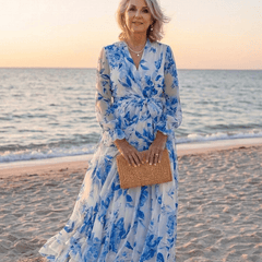 Lillian | Floral Long Sleeve Wrap Maxi Dress - Harry & Olivia Birmingham