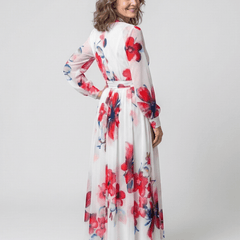 Lillian | Floral Long Sleeve Wrap Maxi Dress - Harry & Olivia Birmingham