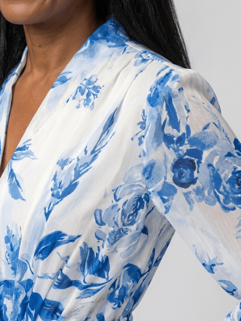 Lillian | Floral Long Sleeve Wrap Maxi Dress - Harry & Olivia Birmingham