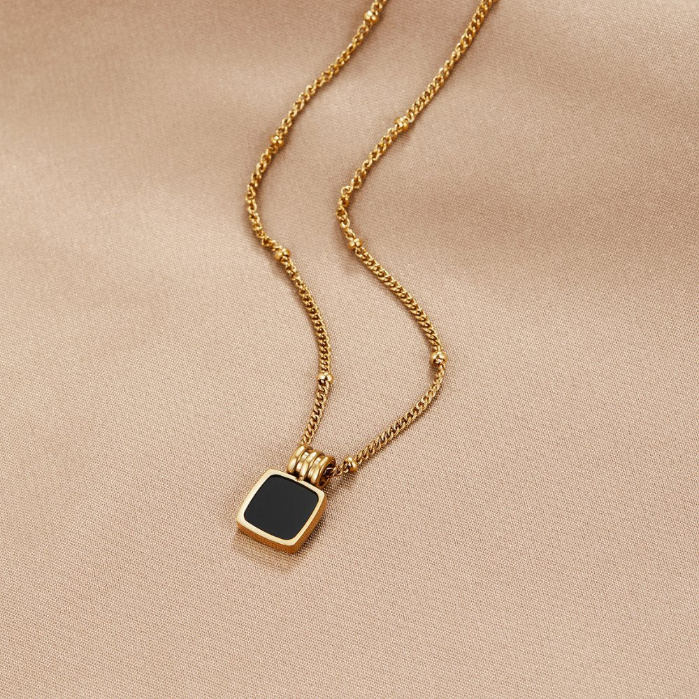 Lucia Black Pendant Necklace - Harry & Olivia Birmingham