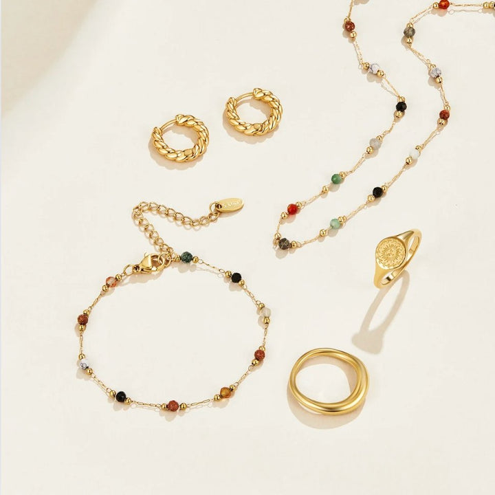 Lulu Beaded Stone Necklace - Harry & Olivia Birmingham