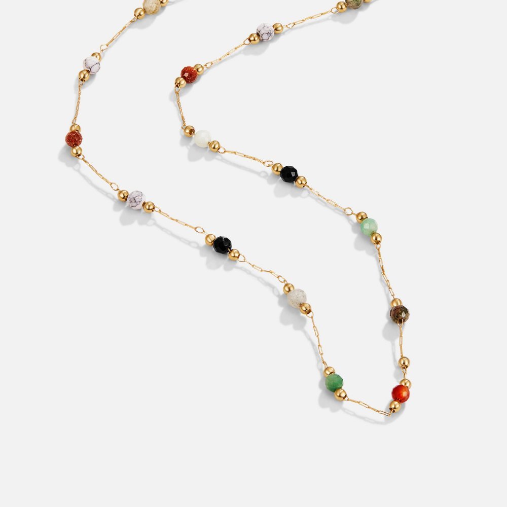 Lulu Beaded Stone Necklace - Harry & Olivia Birmingham