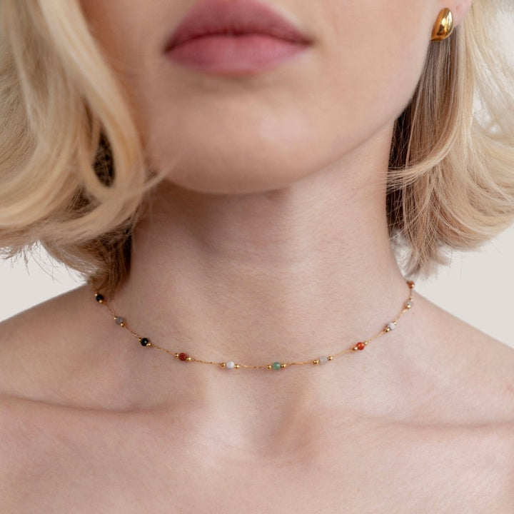 Lulu Beaded Stone Necklace - Harry & Olivia Birmingham