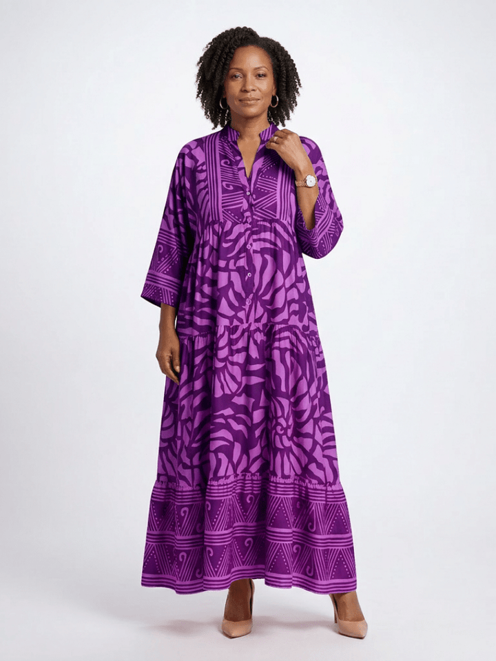 Marielle | Button Front Midi Dress - Harry & Olivia Birmingham