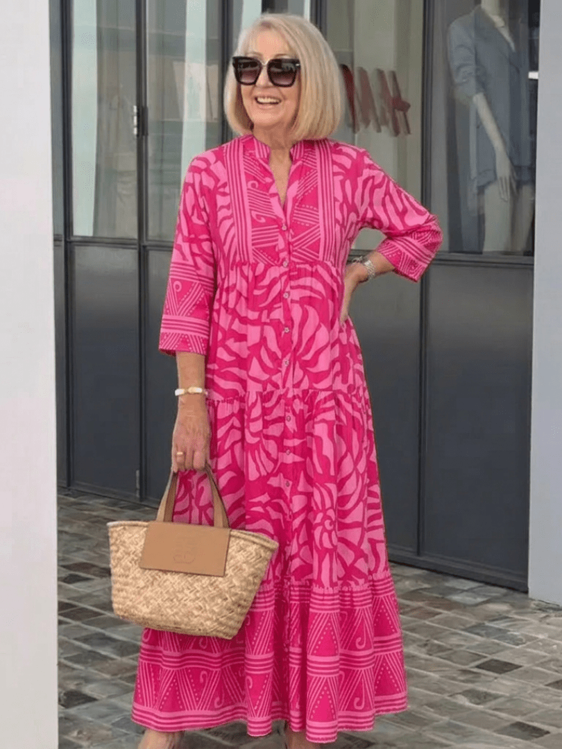 Marielle | Button Front Midi Dress - Harry & Olivia Birmingham