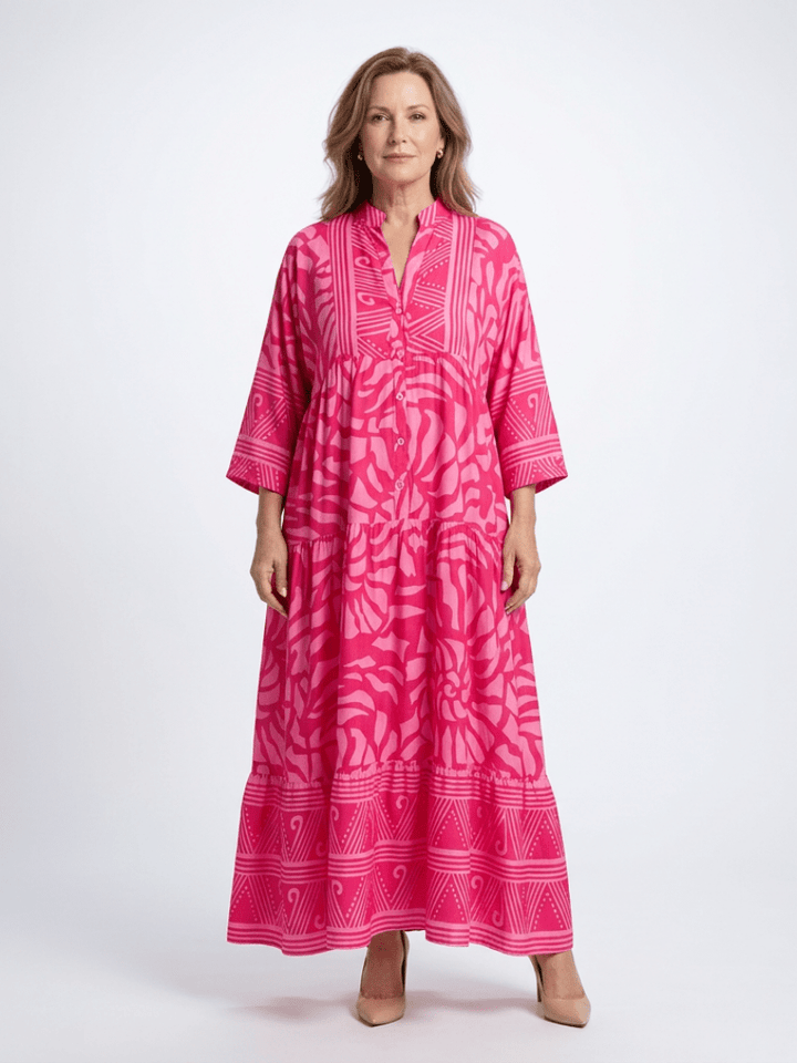 Marielle | Button Front Midi Dress - Harry & Olivia Birmingham