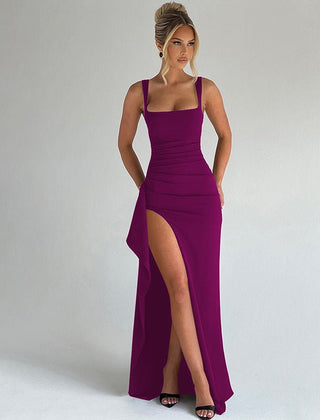 MARILYN™ - Elegant Formal Slip Maxi Dress with Open Back - Harry & Olivia Birmingham