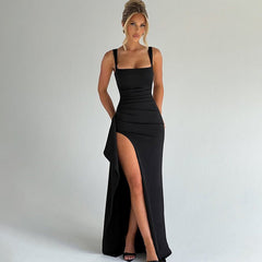 MARILYN™ - Elegant Formal Slip Maxi Dress with Open Back - Harry & Olivia Birmingham