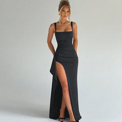 MARILYN™ - Elegant Formal Slip Maxi Dress with Open Back - Harry & Olivia Birmingham