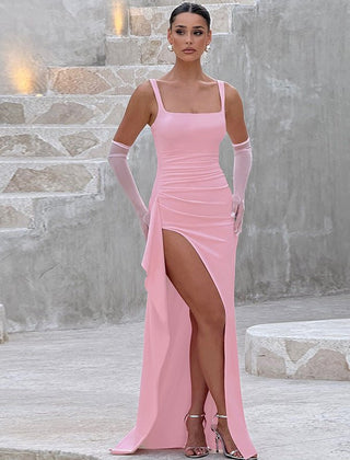 MARILYN™ - Elegant Formal Slip Maxi Dress with Open Back - Harry & Olivia Birmingham