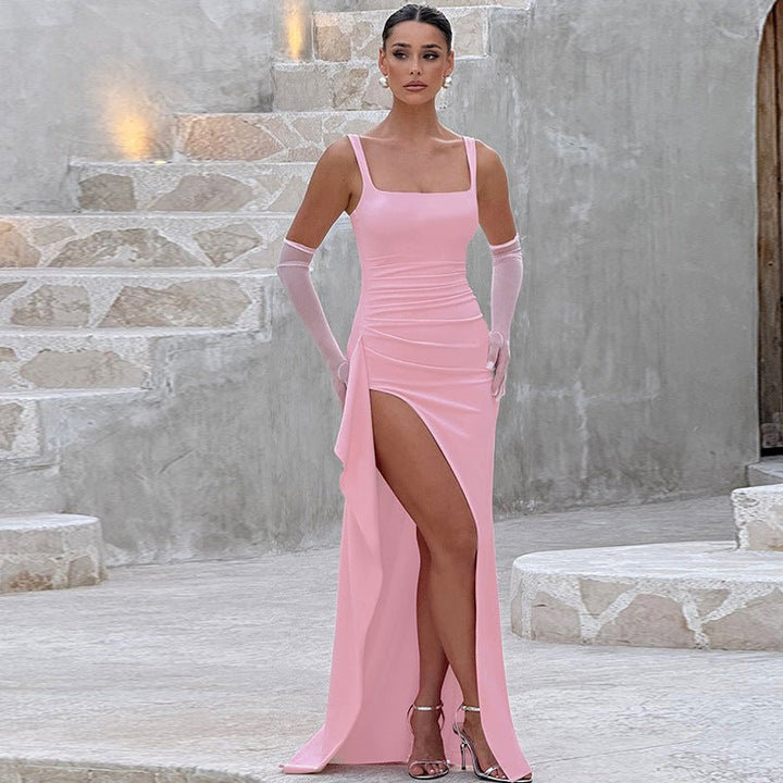 MARILYN™ - Elegant Formal Slip Maxi Dress with Open Back - Harry & Olivia Birmingham