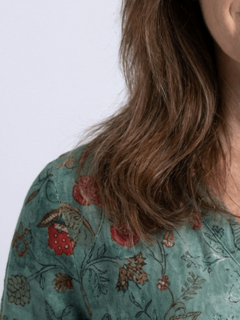 Marina | Floral V Neck Three Quarter Sleeve Maxi Dress - Harry & Olivia Birmingham