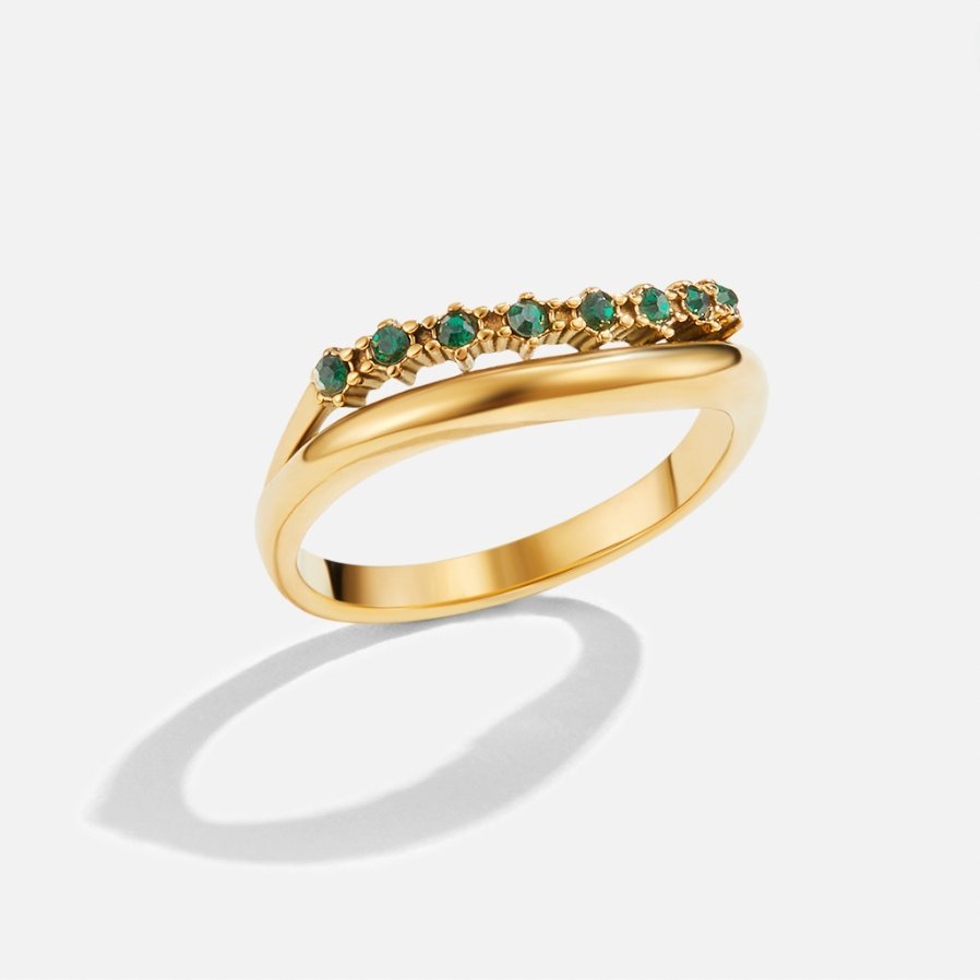 Marissa Emerald Green Layered Ring - Harry & Olivia Birmingham
