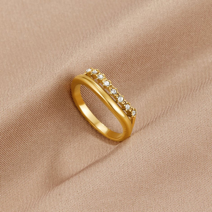 Marissa White Crystal Layered Ring - Harry & Olivia Birmingham
