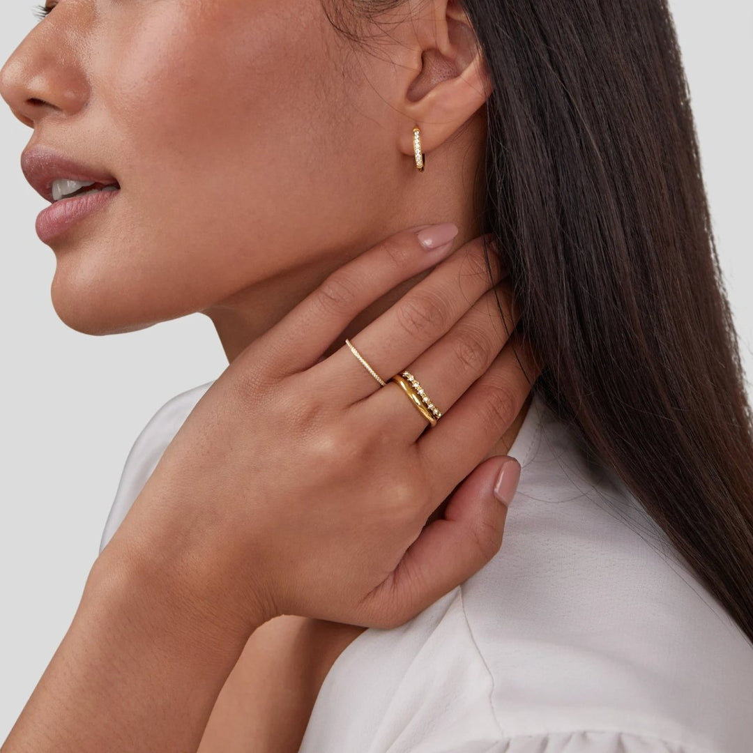 Marissa White Crystal Layered Ring - Harry & Olivia Birmingham