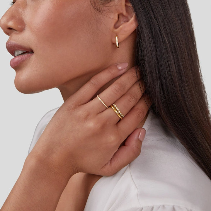 Marissa White Crystal Layered Ring - Harry & Olivia Birmingham