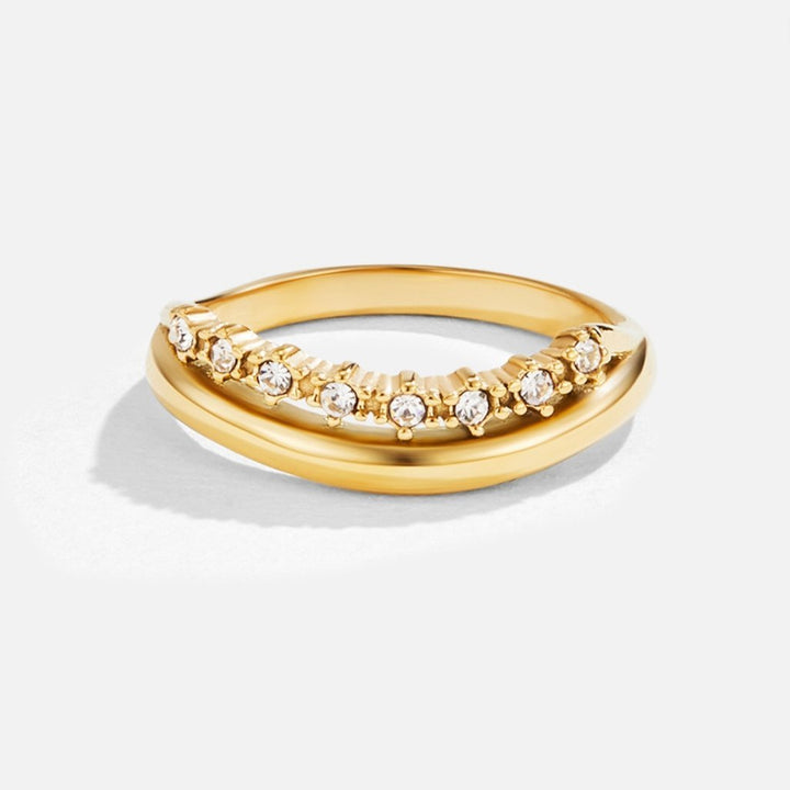 Marissa White Crystal Layered Ring - Harry & Olivia Birmingham
