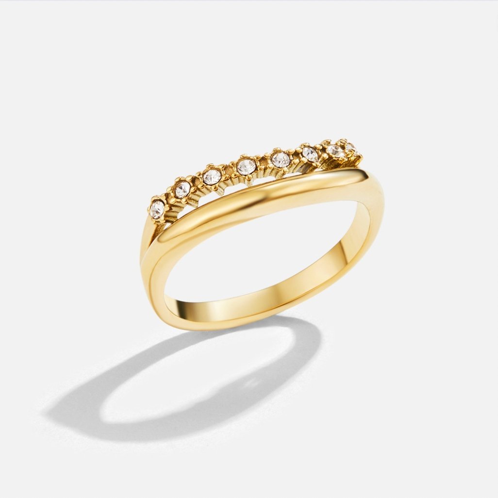 Marissa White Crystal Layered Ring - Harry & Olivia Birmingham