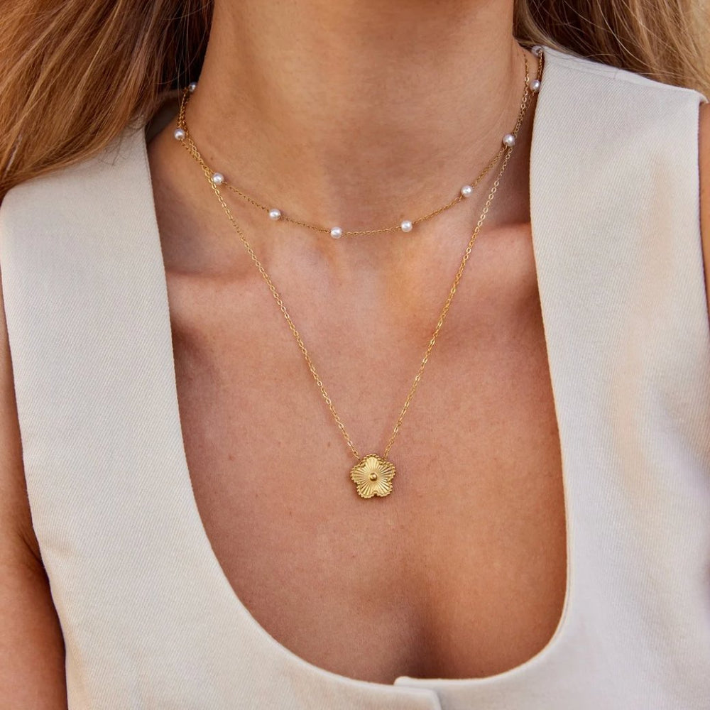 Nura Pearl 18K Gold Necklace - Harry & Olivia Birmingham