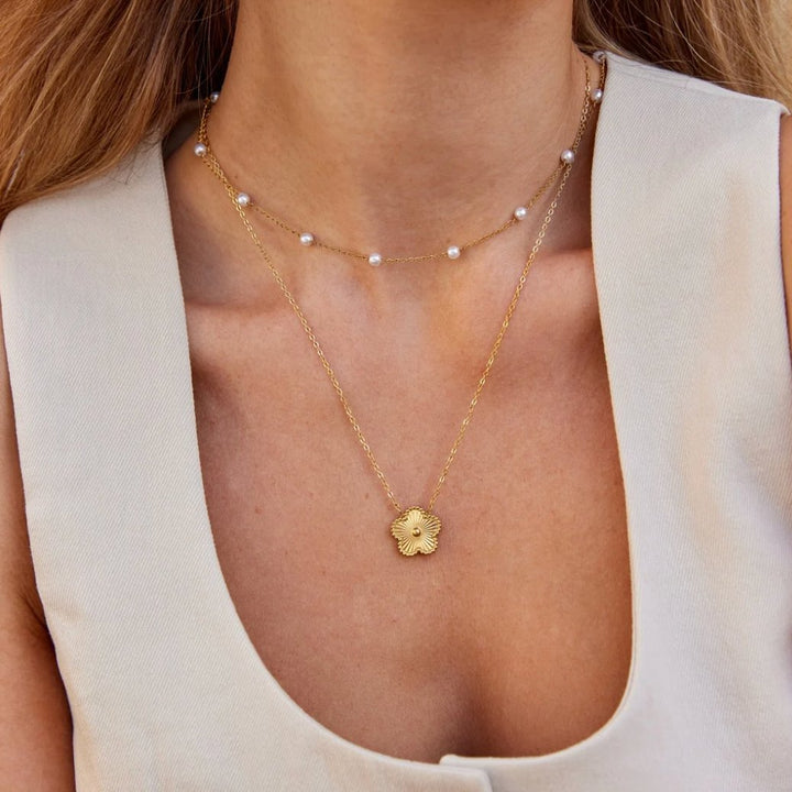 Nura Pearl 18K Gold Necklace - Harry & Olivia Birmingham