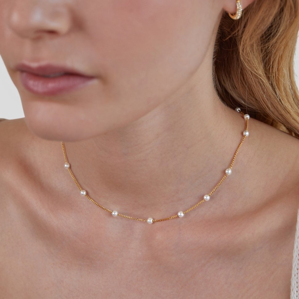 Nura Pearl 18K Gold Necklace - Harry & Olivia Birmingham