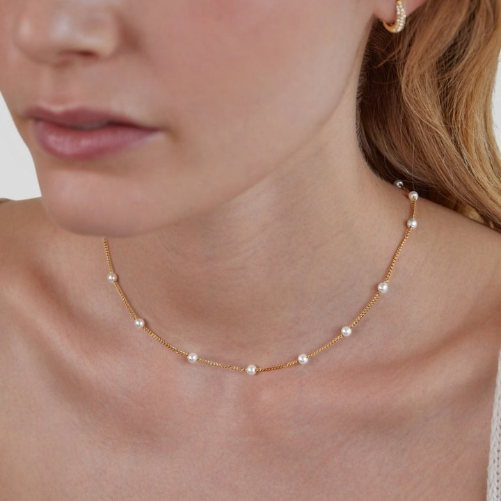 Nura Pearl 18K Gold Necklace - Harry & Olivia Birmingham