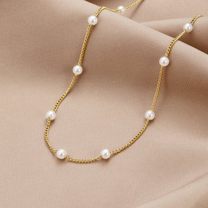 Nura Pearl 18K Gold Necklace - Harry & Olivia Birmingham