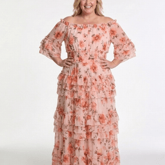 Rosalie | Off Shoulder Floral Ruffle Tiered Maxi Dress - Harry & Olivia Birmingham