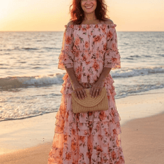 Rosalie | Off Shoulder Floral Ruffle Tiered Maxi Dress - Harry & Olivia Birmingham